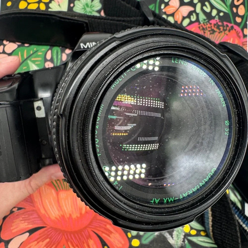 Minolta Maxxum 3000i 35mm SLR Camera with Quantaray 70-210mm AF Lens and Strap